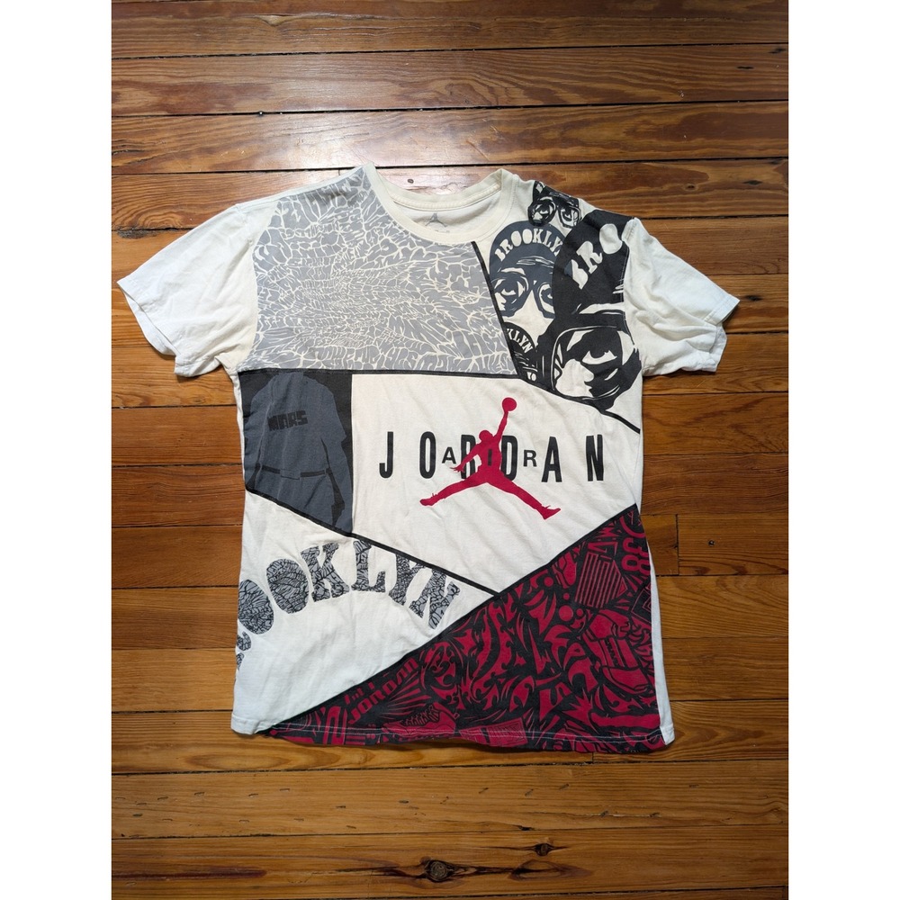 Jordan Brand Graphic Tee Mens XL White Brooklyn Jumpman Collage 373834-100
